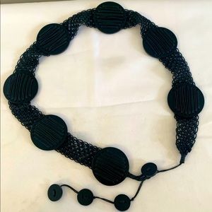 Etcetera Mesh Medallion Belt - Black